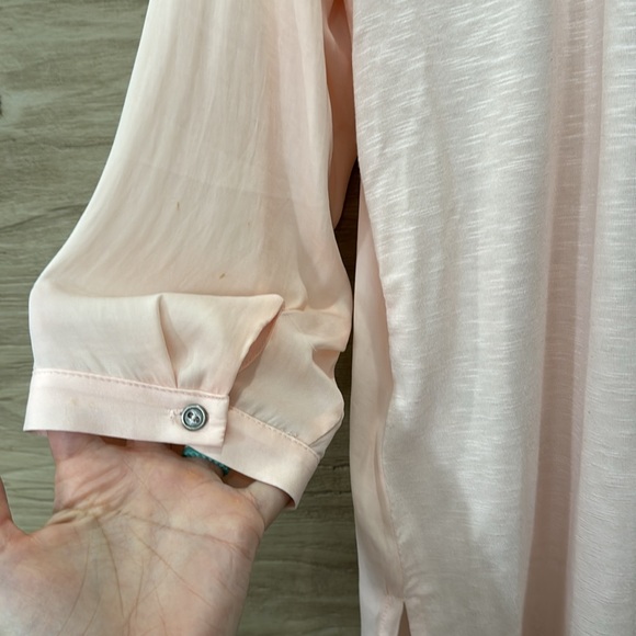 Dolan Left Coast Long Sleeve Mixed Media Blouse - Picture 6 of 6